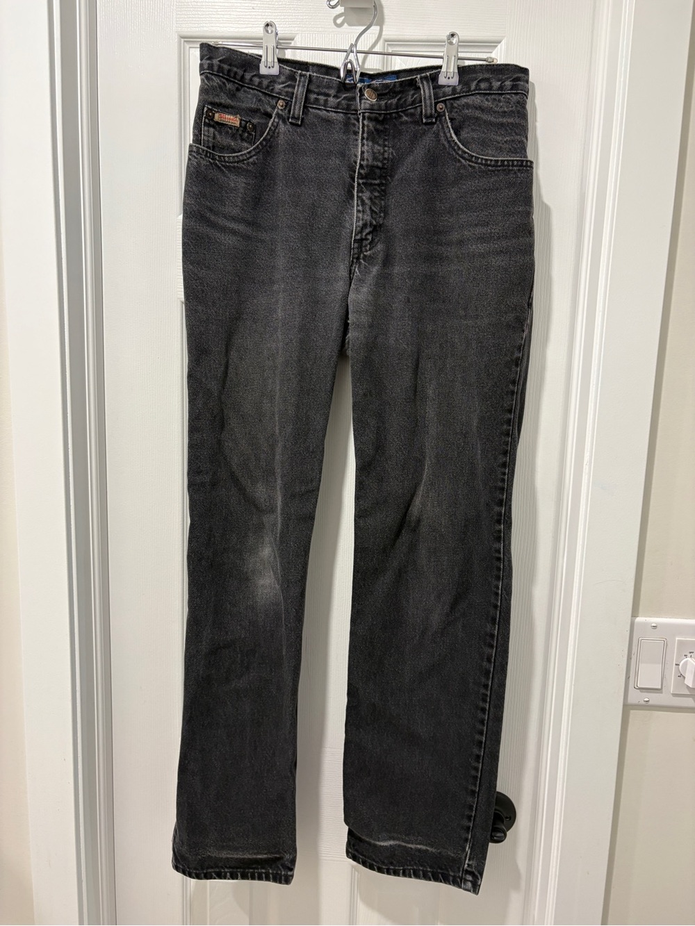 Vintage Men's Black Straight-Leg Jeans bluenotes 31x30